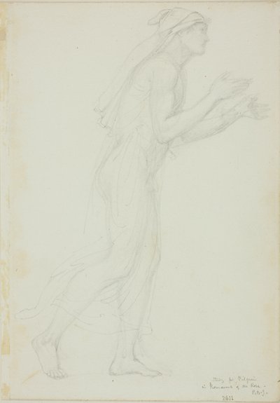 Studie för Pilgrim i Romaunt of the Rose av Sir Edward Burne Jones