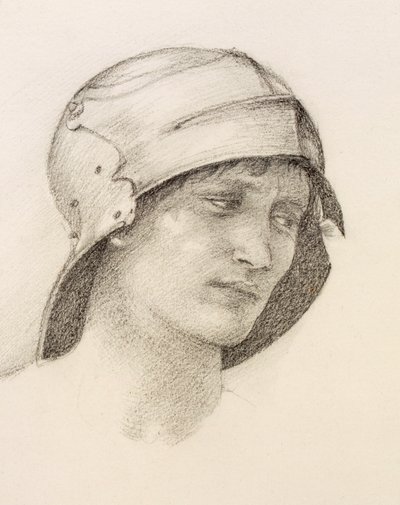 Kvinna i hatt, detalj från en skissbok, c1880-talet. av Sir Edward Burne Jones
