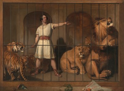 Porträtt av Mr. Van Amburgh, när han dök upp med sina djur på London Theatres av Sir Edwin Henry Landseer