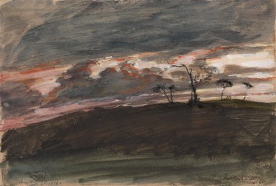 嵐の夕日、レッグ パーク、ウィルトシャー スウェーデン av Sir George Hayter
