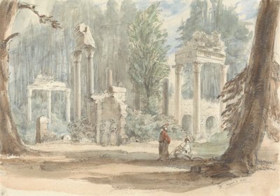 Ruinerna från Leptis Magna när de dök upp i Royal Park vid Virginia Water av Sir George Hayter