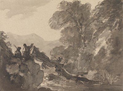 Romantiskt landskap av Sir George Howland Beaumont seventh Baronet