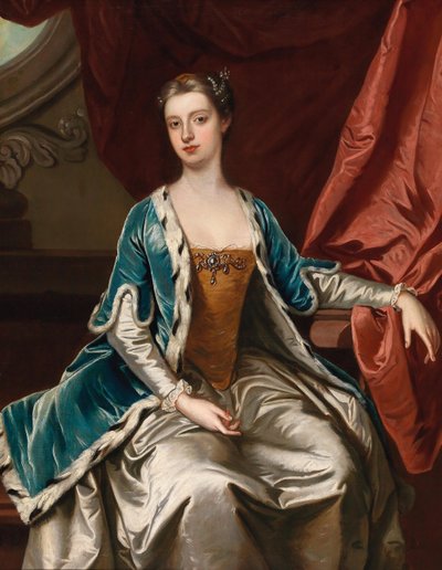 Porträtt av Lady Mary Wortley Montagu 1689-1762. av Sir Gotfrey Kneller