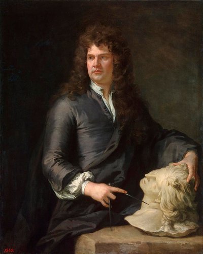 Porträtt av träsnideraren Grinling Gibbons