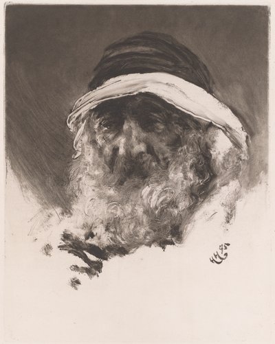 En arabs huvud av Sir Hubert von Herkomer