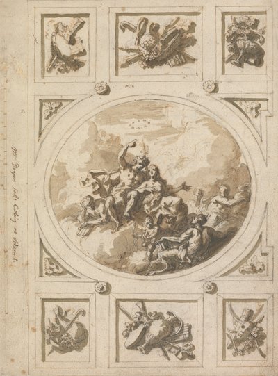 Design för ett tak på Addiscombe: Bacchus och Ariadne av Sir James Thornhill