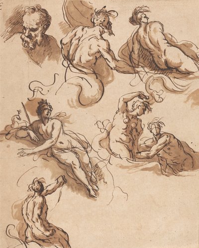 Ark av klassiska figurstudier av Sir James Thornhill