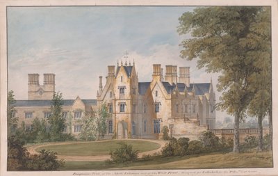 Lilleshall, Shropshire: Utsikt över norra ingången och västfronten av Sir Jeffry Wyatville