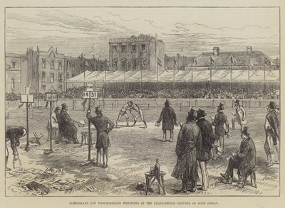 Cumberland och Westmoreland brottas på Lillie-Bridge Grounds på långfredagen av Sir John Charles Robinson