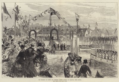 Markisen av Lorne och prinsessan Louise landar i Halifax, Nova Scotia av Sir John Charles Robinson