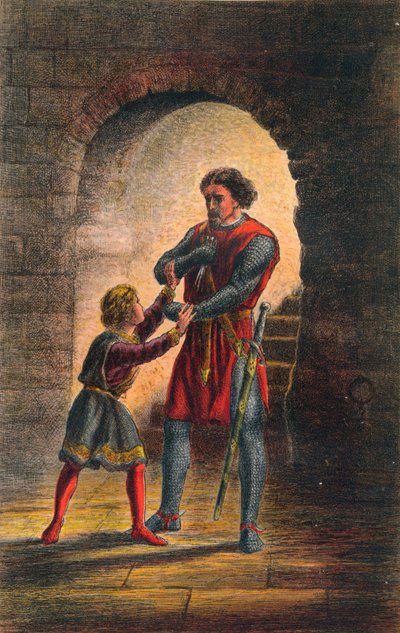 Arthur talar i King John: Act IV, Scene I, c1875 av Sir John Gilbert