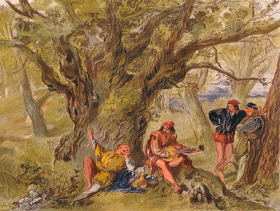 As You Like It: Act II, Scene V. Under the Greenwood Tree, sjungen av Amiens, c1875 av Sir John Gilbert
