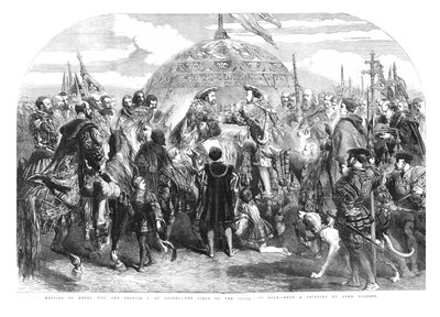 Möte mellan Henrik VIII och Francis I. i Ardres - Gulddukens fält, 1520, 1855 av Sir John Gilbert