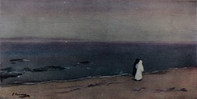 Stranden, månsken, c1908 av Sir John Lavery