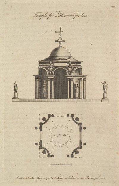 Tempel för en blomsterträdgård, 1778. av Sir John Soane