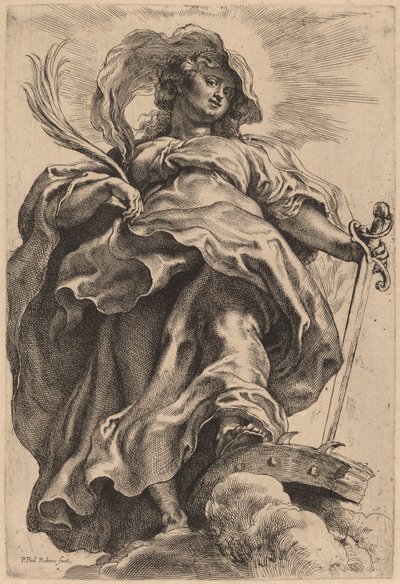 Saint Catherine i molnen av Sir Peter Paul Rubens