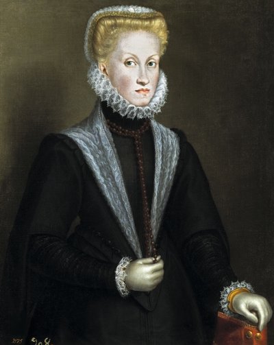 Porträtt av Anna av Österrike 1549-1580, drottning gemål av Spanien och Portugal, 1573. av Sofonisba Anguissola