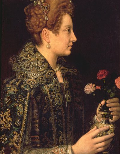 Porträtt av en kvinna (olja på duk) av Sofonisba Anguissola