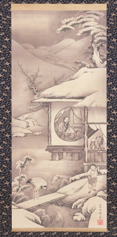 Lin Bu (Lin Hequing) c.1775 (bläck på papper) av Soga Shohaku