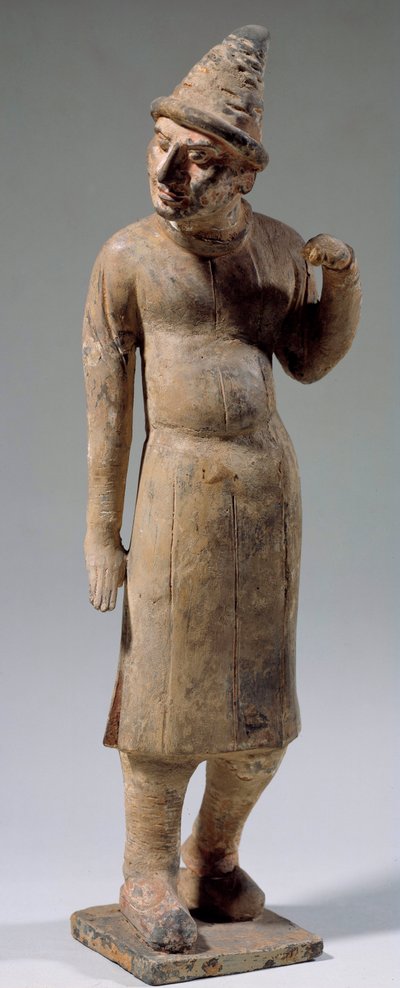 Kinesisk konst: Sogdisk, barbarisk terrakottastatyett med spetsig hatt bärande siden (från dagens Uzbekistan). 6:e eller 8:e århundradet. Paris, Cernuschi-museet av Sogdian Sogdian