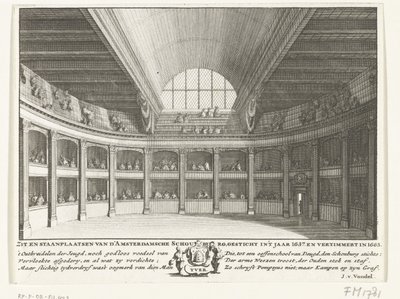 Jacob van Campens teater sett från scenen, 1658 av Solomon Savery