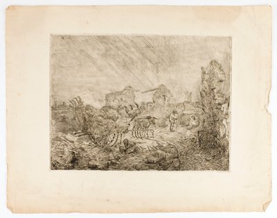 Vagn och ruiner av Solon H. Borglum