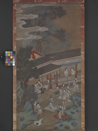 A Revel In The Han Palace, okänt datum (bläck, färg och guld på papper) av Songnian Liu