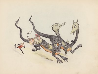 Illustration till Little Twin Dragons av S Rosamond Praeger (färglitografi) av Sophia Rosamond Praeger