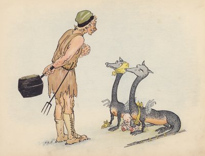Illustration till Little Twin Dragons av S Rosamond Praeger (färglitografi) av Sophia Rosamond Praeger