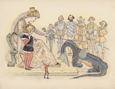 Illustration till Little Twin Dragons av S Rosamond Praeger (färglitografi) av Sophia Rosamond Praeger
