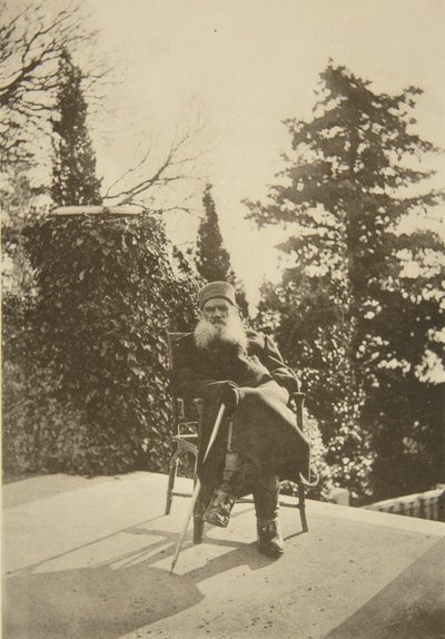 Den ryske författaren Leo Tolstoy, Gaspra, Krim, Ryssland, 1902. av Sophia Andreevna Tolstaya
