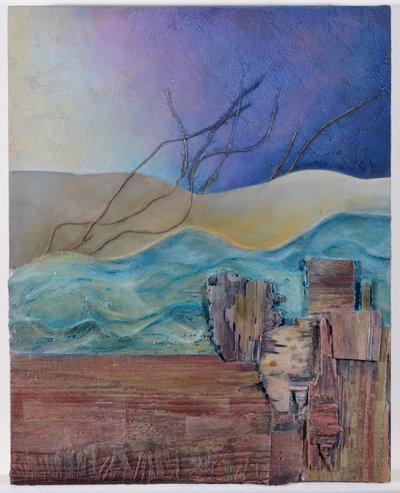 Triptyk (blandteknik) av Sophie Hacker