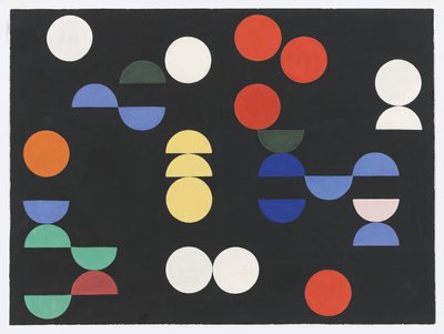 Komposition med cirklar och halvcirklar av Sophie Taeuber-Arp