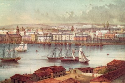 Utsikt över Havanna, Kuba, mitten av 1800-talet av American School