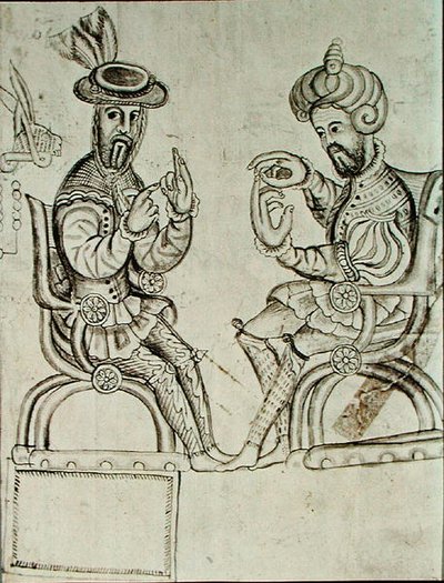 Faksimilkopia av en sida av Yanhuitlan codex (litografi) av Spanish Colonial (after)