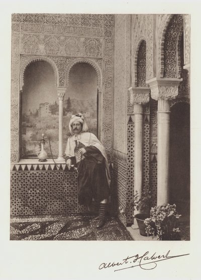 Albert F Calvert, porträtt och signatur (lito i färg) av Spanish Photographer