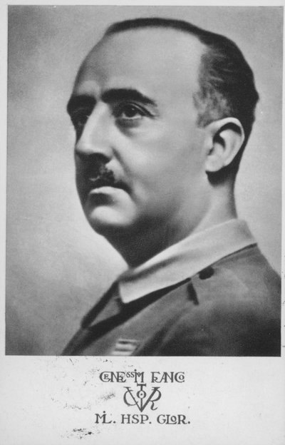 Francisco Franco, spansk general och diktator (svartvitt foto) av Spanish Photographer