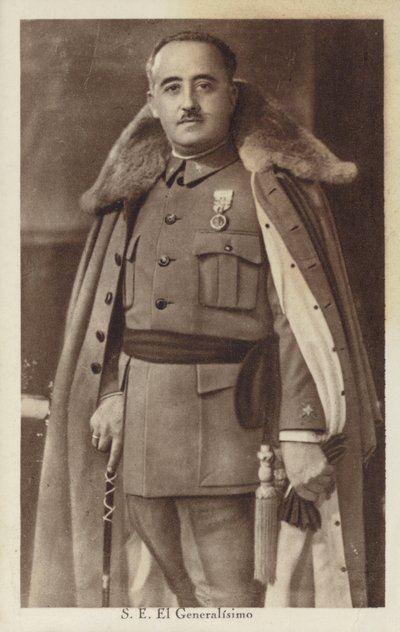 Francisco Franco, spansk general och diktator (svartvitt foto) av Spanish Photographer