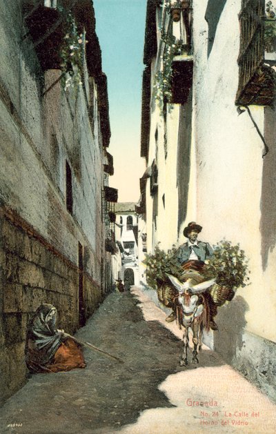 Granada, La Calle Del Horno Del Vidrio, Spanien (färgfoto) av Spanish Photographer
