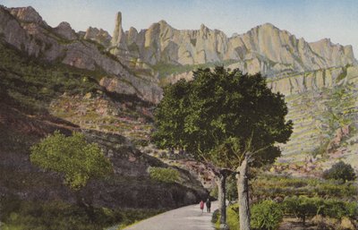 Montserrat: La muntanya des de la carretera de Monistrol; La Montana från Monistrol-vägen (färgfoto) av Spanish Photographer