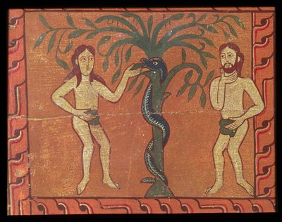 Adam och Eva, från Sagars altartavla (tempera på panel) av Spanish School