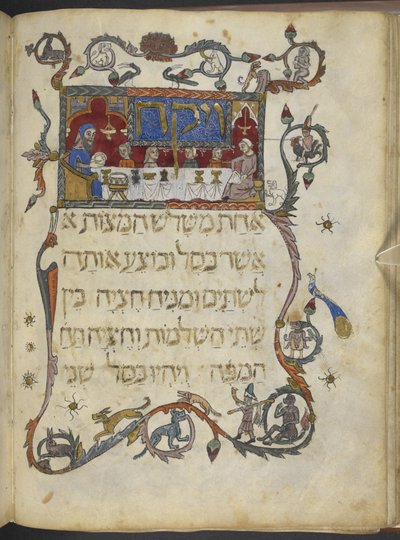 Lägg till MS 14761 f.20v The Passover Meal, norra Spanien, från 