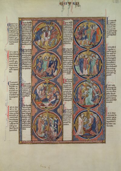 Moralized Bible of San Luis, Tome II, 7v av Spanish School