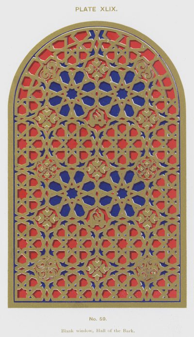 Tomt fönster, Hall of the Bark (färg litho) av Spanish School