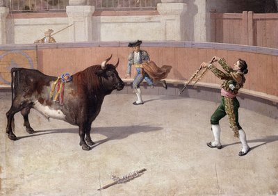 Tjurfäktningsscen, 1800-talet. av Spanish School