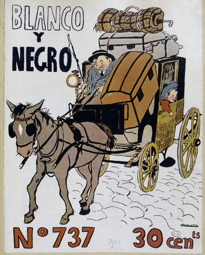 Caleche - omslag till "Blanco y negro", nr 737 av Spanish School