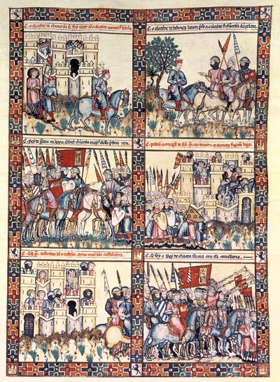 Cantiga 187, en av 420 musikaliska kompositioner som berättar om Jungfruns mirakel, skriven på galiciska för Alfonso X 