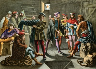 Columbus lugnar ner en tomt som håller på att brygga ombord av Spanish School