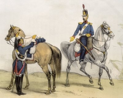 DE SOTTO, Serafin Maria, Earl of Clonard (1793 - 1862). Historia organica de las armas de Infanteria y Caballeria espanolas. 1851 - 1859. Kavallerister under Ferdinand VII:s regeringstid i Spanien. Soldat i linjekavalleriet och lätta kavalleriet (1824-1834 av Spanish School