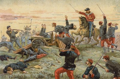 Giuseppe Garibaldi vid slaget vid San Antonio del Santo, uruguayanska inbördeskriget, 1846 av Spanish School